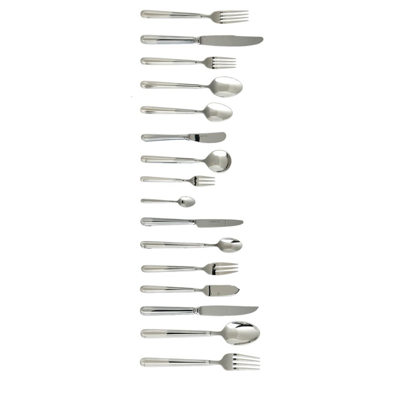 Fortessa Metropolitan 18/10 Stainless Steel Flatware, 5 Piece Place Setting,