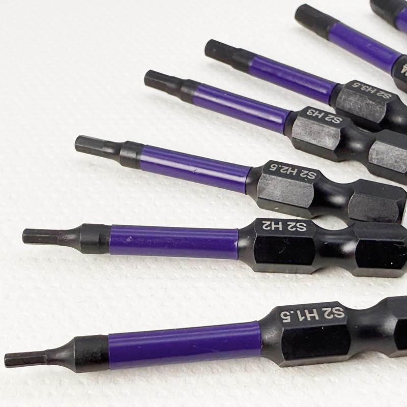 Impact Hex Bit Set, 10-Piece, 1.5-8mm, S2 Steel, 1/4-inch Shank