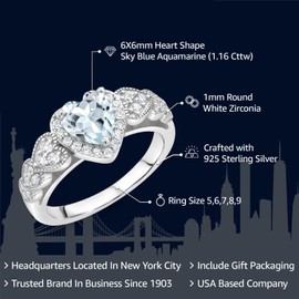 Anillo de compromiso de plata de ley 925 con piedra de nacimiento y corazón con piedra de nacimiento de 6 mm, forma de corazón de 6 mm, anillo de compromiso de boda para mujer, disponible en talla 5,