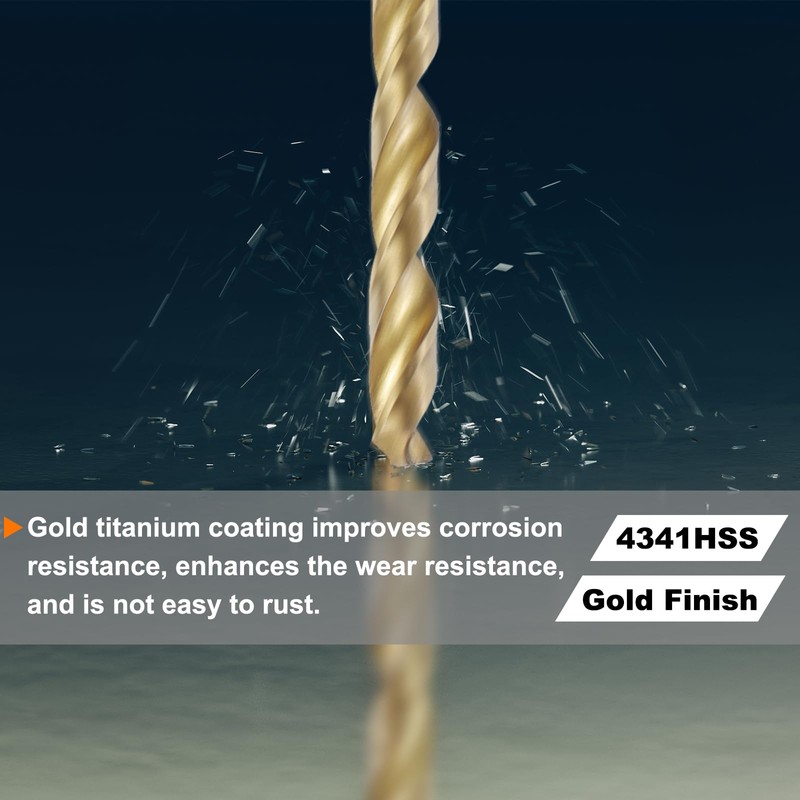 HARFINGTON 1/4" Hex Shank Twist Drill Bits 6mm Titanium Coated