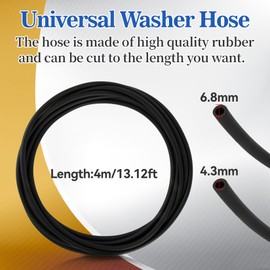 Car Windshield Washer Hose - 4m Hose 12 Connectors,Rubber Hose Connectors Suitable for Most Car Windshield Washers