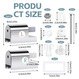 2 Piece Toilet Seat Attachment, Universal Holder Toilet Seats Soft-Close Hinge with Soft-Close Mechanism Mounting Set for Fixed Toilet Seat Parts to Install