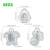 Permulaan 3PCS 3D Lifelike Animal Resin Molds - Turtle, Frog,