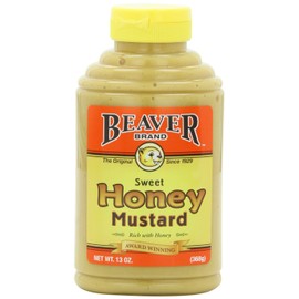 Beaver Sweet Honey Mustard, 13 Ounce Squeeze Bottle (Pack of 6)