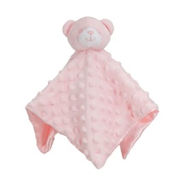 Soft Touch Baby Boys Girls Bubble Bear Cuddly Comforter Blanket Soft Toy Baby Shower Comforters BC34 (Pink)