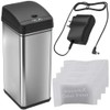 iTouchless Automatic Trash Can with AC Adapter and 4 Odor