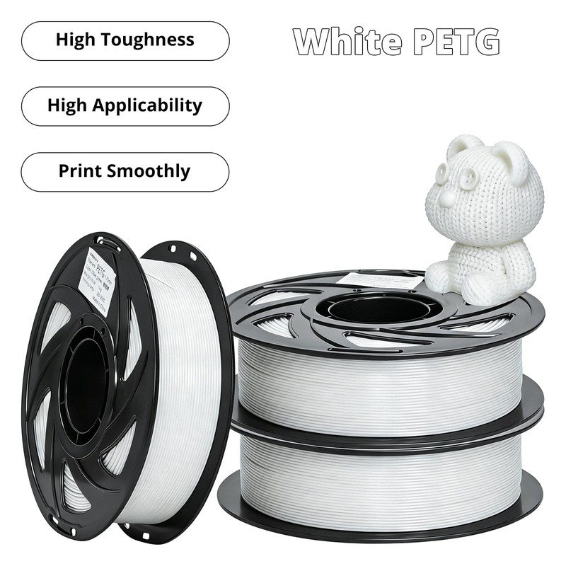 TRONXY High Speed PETG Filament 1.75mm ±0.03, White Rapid 3D
