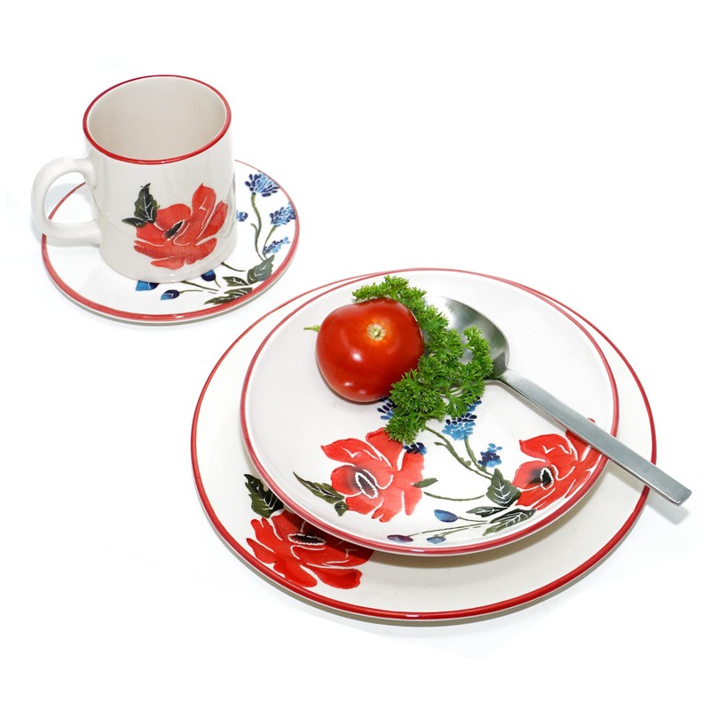Lashuma Spoon rests, colourful poppy, set of 2 cutlery shelves,