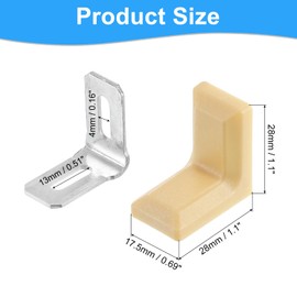 QUARKZMAN 24 Stück 90 Grad Kunststoffeckwinkel, 28x17,5x28mm Regalwinkel mit Schrauben für Schränke, Gelb