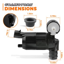GoaMotors 28920-3JA0A Windshield Washer Pump 3.5L Fit for Nissan Pathfinder 2013-2020 for Infiniti JX35 2013 QX60 2014-2018, Replace # 289203JA0A, 289103JA0B