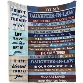 Mubpean Mothers' Day Daughter in Law Gifts Blanket 60"x50", Gifts for Daughter-in-Law, Christmas Birthday Gifts from Mother in Law, Best Present Ideas for Her