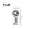 Pack of 4 Joint Head, M6 Spherical Bearings, Female Thread,