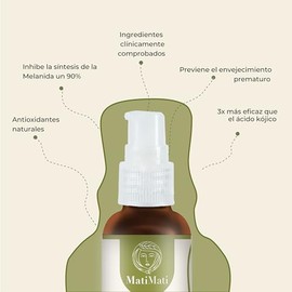 Crema Humectante Aclarante MatiMati cido Tartrico, Saxifraga sarmentosa, Flor de Guayaba y Papaya, Anti-manchas, Regenerante 60 ml                    