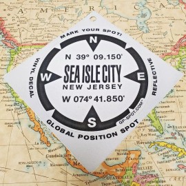 Sea Isle City, New Jersey GPS Sticker - Reflective Vinyl GPS Marker Decal