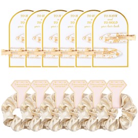 Aileam 12 PCS Soft Silk Satin Hair Accessories - Scrunchies, Hair Clips for Bridal Shower Gifts, Wedding Favors for Women and Girls