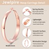 Jewlpire Rose Gold Hoop Earrings for Women, Lightweight Rose Gold