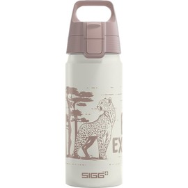 Sigg - Borraccia in alluminio per bambini – WMB ONE Brave Safari – Adatto per bevande gassate – A prova di perdite – Leggerissima – Senza BPA – Certificazione climatica – Sport & Scuola – Bianco