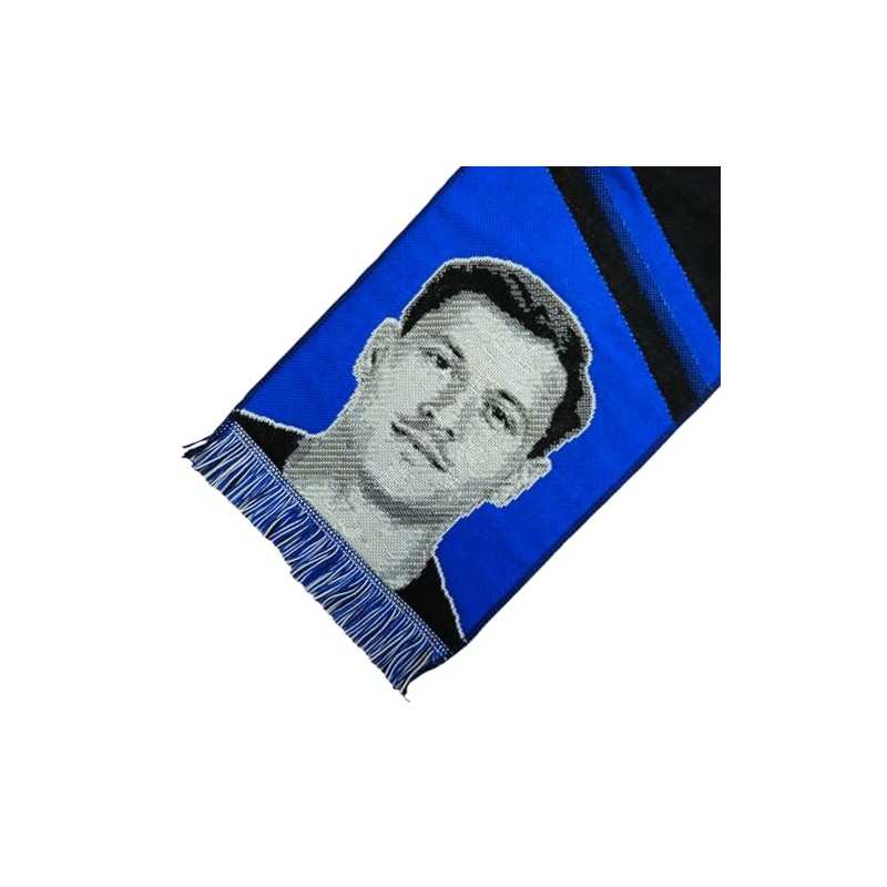 Inter, Sciarpa Jacquard dedicata al giocatore Nicolò Barella, 100% Acrilico,
