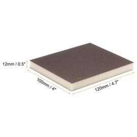 sourcing map 16pcs Superfine Sanding Sponge Blocks 800-1000 Grit Foam Sanding Block Pad for Polishing Kitchen Metal Wood Drywall, 120x100x12mm, Brown