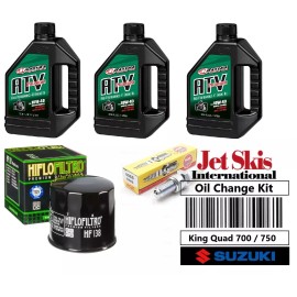 JSI Maxima Oil Kit Suzuki King Quad 700 LT-A700X LTA 750 Tune Up Oil Change Kit Spark Plug & Filter