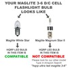 HQRP High Power Bulb 2-Pack Compatible with Mag-Lite 3-4-5-6 D/C