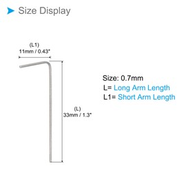 CoCud L-Handle Hex Key Wrench, 0.7mm Metric, CR-V L-Shape Hexagon Head Spanner - (Applications: for Home Repair and Mechanical Maintenance), 5-Pieces