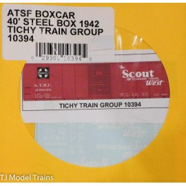 Tichy Train Group HO #10394 ATSF 40' Steel Boxcar 1942 (Decal)