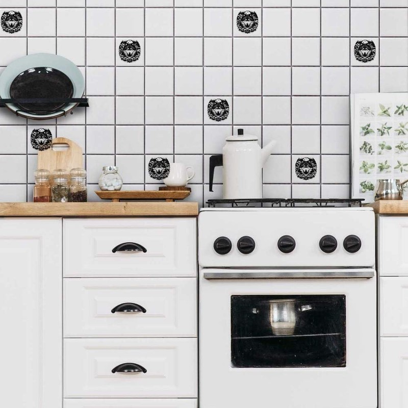 'Moonlight Wolf' 108mm Square Ceramic Tile (TD00027858)