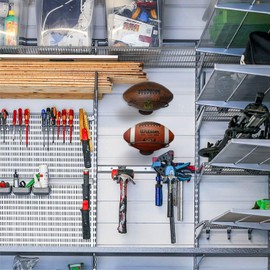 Iyulania Set of 2 Wall Mounted Football Display Stands, Metal Ball Storage Rack for Sports Decor, Garage or Man Cave, Bronze