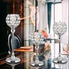 Crystal Candle Holder Ornament Tall Elegant Crystal Silver Candlestick for