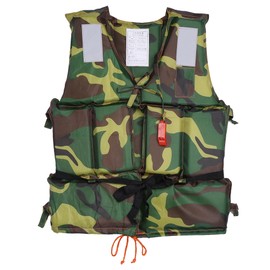 Camouflage Adult Boating Swimming Life Jacket Buoyancy Aid Polyester Floating Foam with Whistle