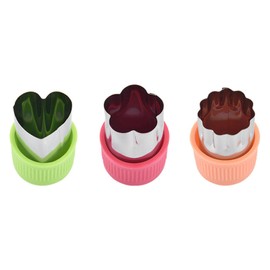 Vegetable Fruit Cutter Stainless Steel Food Mini Pie Cookie Stamps Mould Cookie Cutters Shapes Set with Anti-Slip Protection Handle for Kid Baking