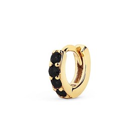 SINGULARU - Cleo S Gold Loose Hoop Earrings - Earring in Sterling Silver with 18K Gold Plating - Sliding Clasp - Loose Earring - Women's Jewellery - Various Finishes, Unit size, Yellow Gold, No