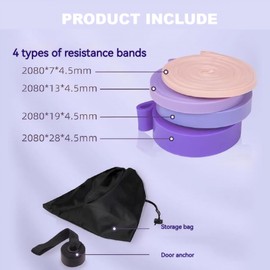 Resistance Bands,4 Levels Resistance Band Women with Door Anchor,Home Workout Equipment,Exercise Workout Pull Up Bands for Portable Exercise,Yoga,Physical Therapy,Bodyweight Training,Powerlifting