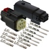 olex 6 Pin Wire Connector, Harley BLACK Waterproof, Sealed Kit,