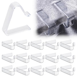 RUIVEO 16Pcs Plastic Tablecloth Clips,Transparent Tablecloth Clips,Table Cover Holder Clamps for 1.4-2.2 inch Thickness Table Christmas Home Wedding Party Indoor Outdoor Camping Table