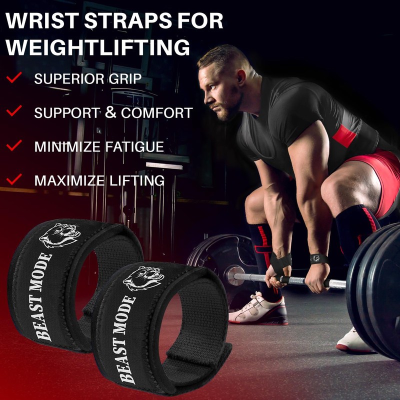 TECEUM Lifting Wrist Straps with Neoprene Padding Support – Brown