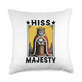 Hiss Majesty Cat Scratching Post Tree Cat Throw Pillow