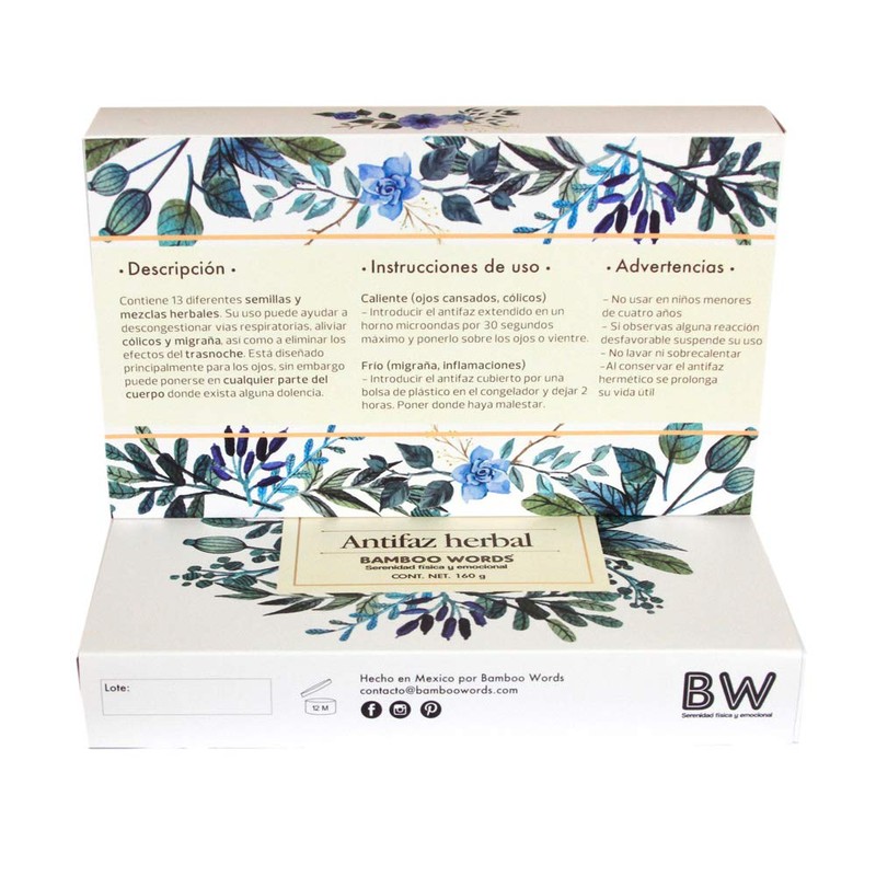 Bamboo Words - Antifaz de semillas y mezclas herbales para