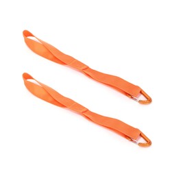 Ruimou 2pcs Orange Soft Loop Tie Down Straps with 2Pcs Spring Snap Hook, for Towing, Bikes, Motorcycle, Backpack, Outdoor Sports