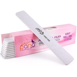 10PCS Jumbo Size PANA Professional Double Sided Nail Files - Zebra, 180/180 Grit - Emery Board Nail Buffering File Manicure Pedicure Nail Polisher Washable