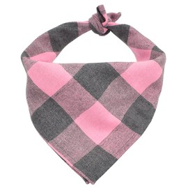 Bubblepup Plaid Dog Bandana, Cotton Dog Bandana for Small Medium Large Dogs, Dog Kerchief, 1PC Square Dog Scarf Dog Triangle Bibs