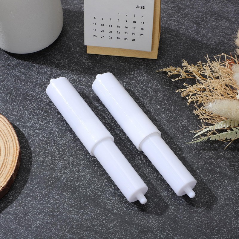 Adorainbow トイレットペーパーローラー 交換用 芯 2本セット プラスチック製 スプリング式 伸縮式紙ローラー シャフト 取替え