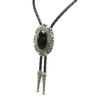 Moranse Bolo Tie with Round Flower And Gem Stone Parterre