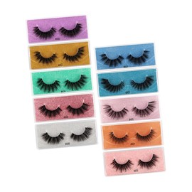 HONMEET 10pairs Mixed Faux Eyelashes Dense Volume Exaggerated Imitation Hair Comfortable for All-day Wear for Dramatic Eye Looks
