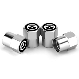 Hisport Hex 016 Silver 4pcs Universal Car Tire Valve Stem Caps Air Cover Fit Mazda Accessories