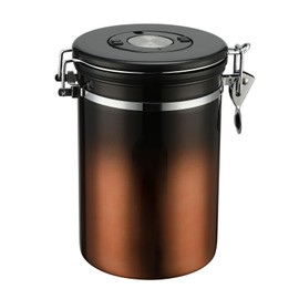 Home Bay Coffee Canister, 1.8 L (1–1.2 kg), Airtight Coffee Container with Date Tracker Lid, Stainless Steel Food Storage Canister, Black-Copper Gradient