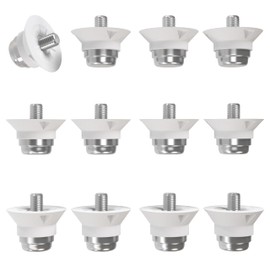 55 Sport World Cup Metal-Tipped Replacement Football Studs - 12 Pack (13/16mm) - White