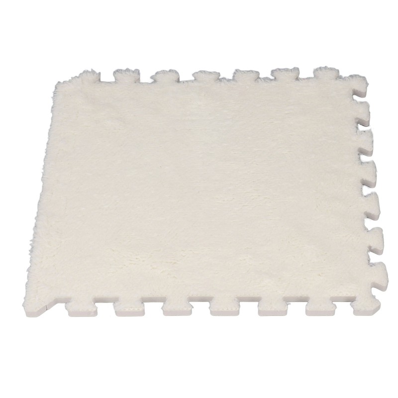 10pcs Plush Foam Floor Mat Thickened Cuttable Interlocking Carpet Tiles