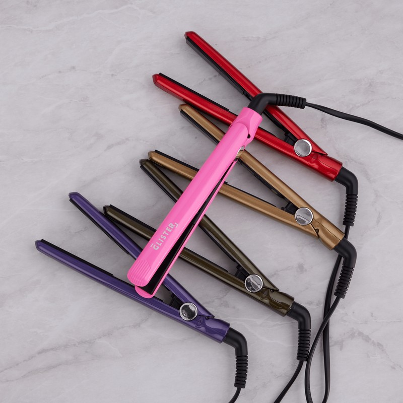 Glister Mini Travel Tourmaline Straightener 13mm - Flamingo